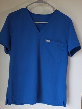 Figs Women's Royal Blue V-Neck Scrub Set Size M